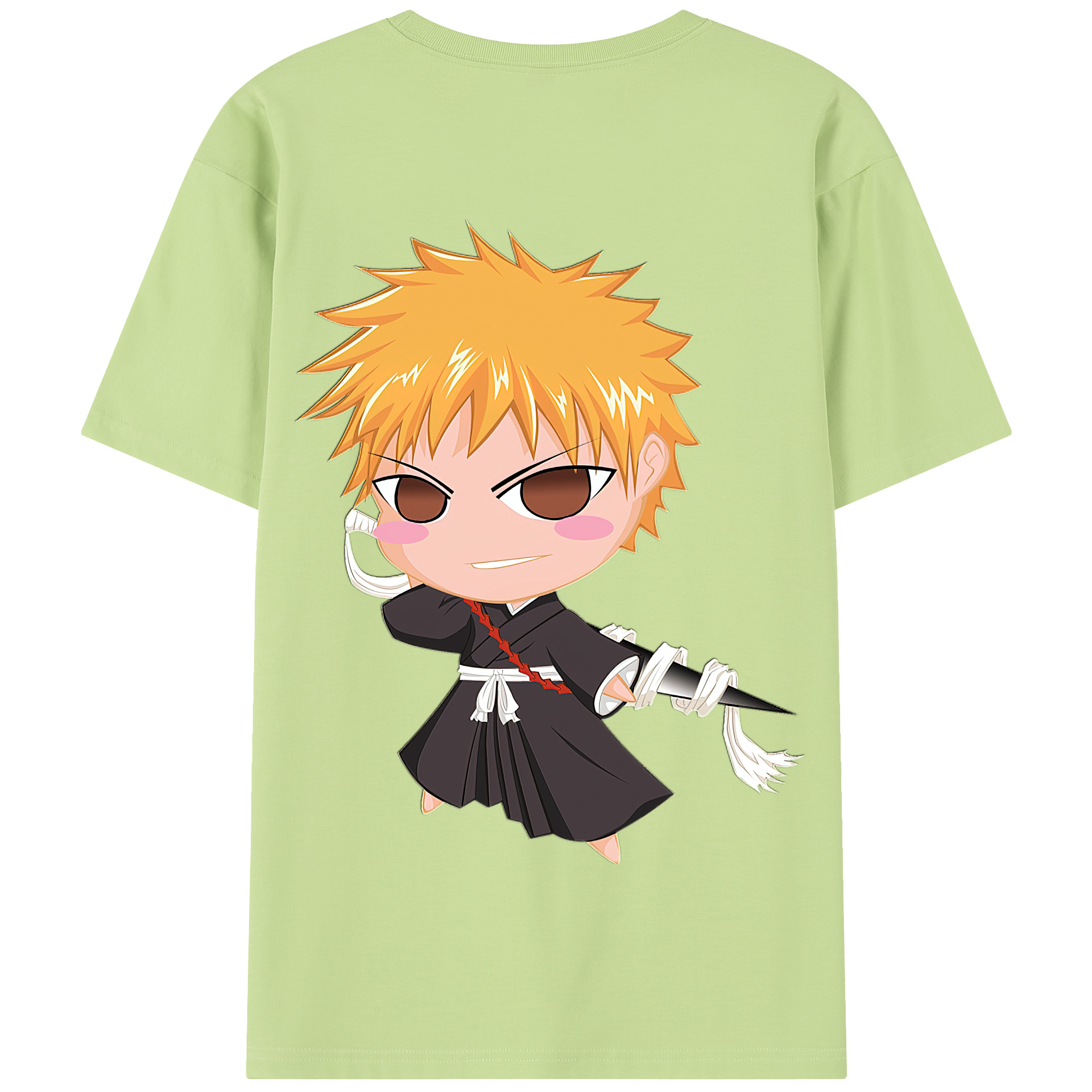 （画像用） ブリーチ 黒崎一護（くろさき いちご）BLEACH Kurosaki Ichigo 綿100％半袖Tシャツ（背面プリント）